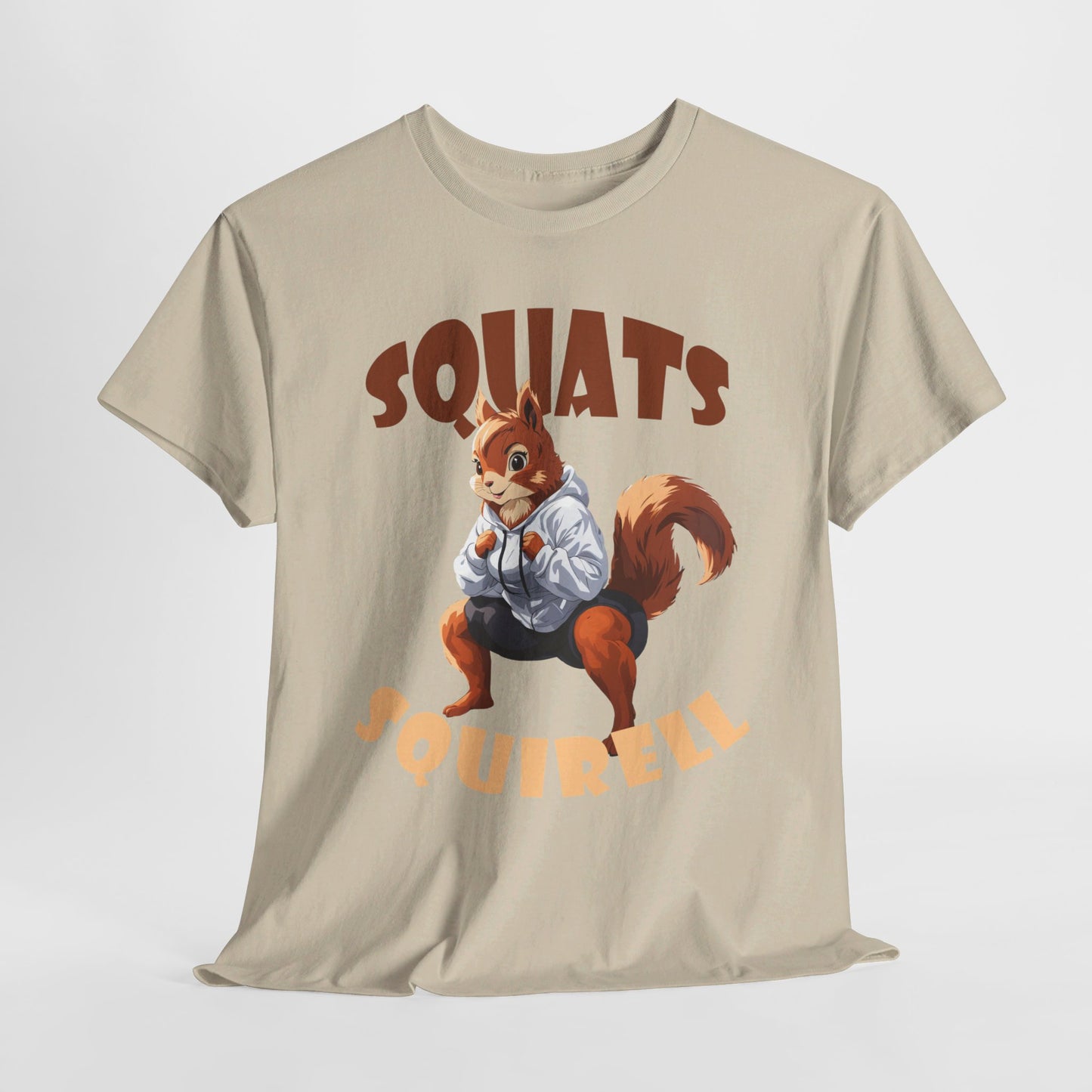 Squats Squirell T-Shirt - Lustiges Cartoon T-Shirt für Fitness-Enthusiasten und Katzenliebhaber