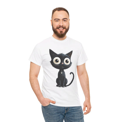 Cat Lover T-Shirt, Cute Kitty Tee, Adorable Feline Shirt, Big Eyed Cat Top, Animal Graphic Tee for Pet Owners