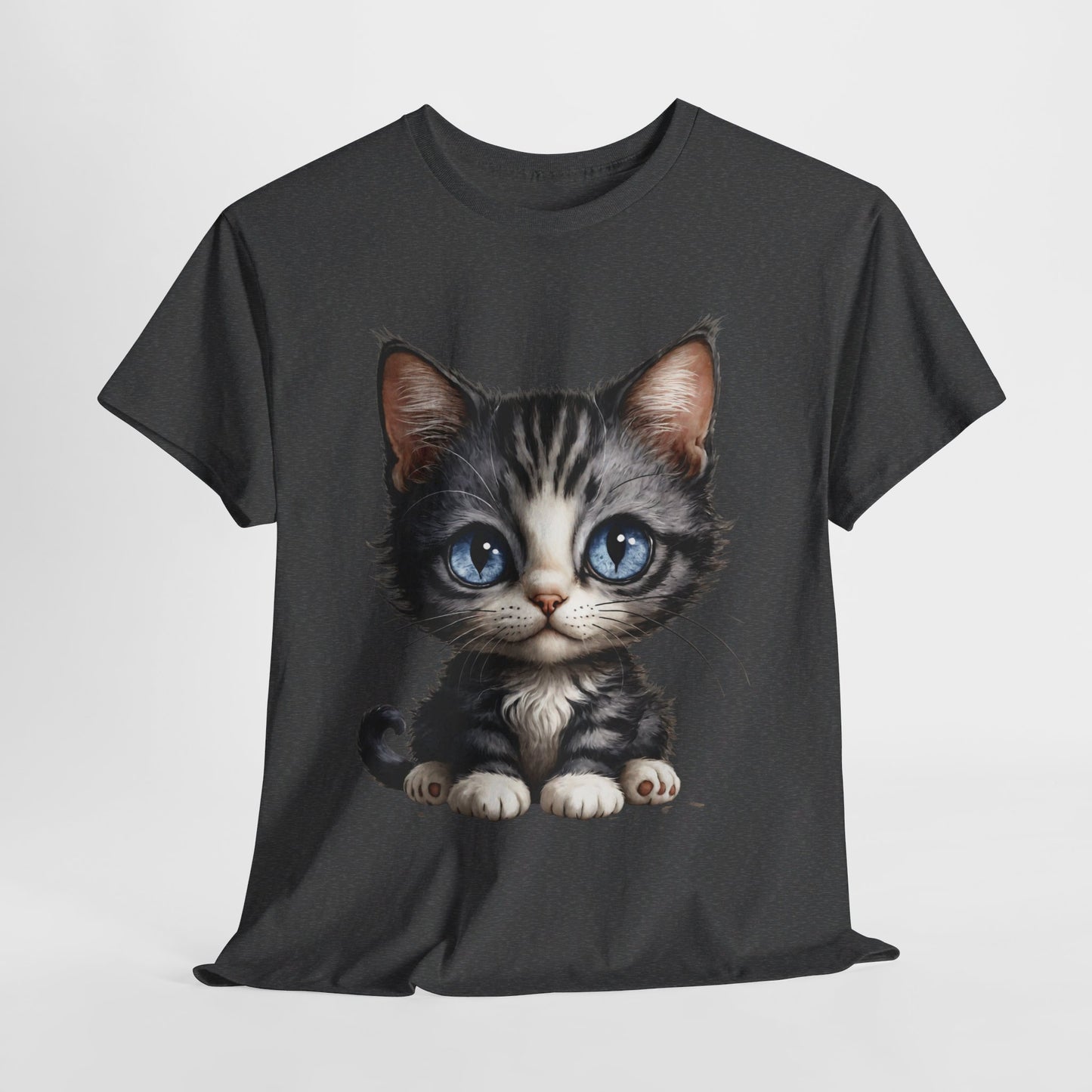 Cat Lover T-Shirt, Cute Kitten Graphic Tee, Animal Print Top, Blue Eyed Cat Shirt, Pet Owner Gift