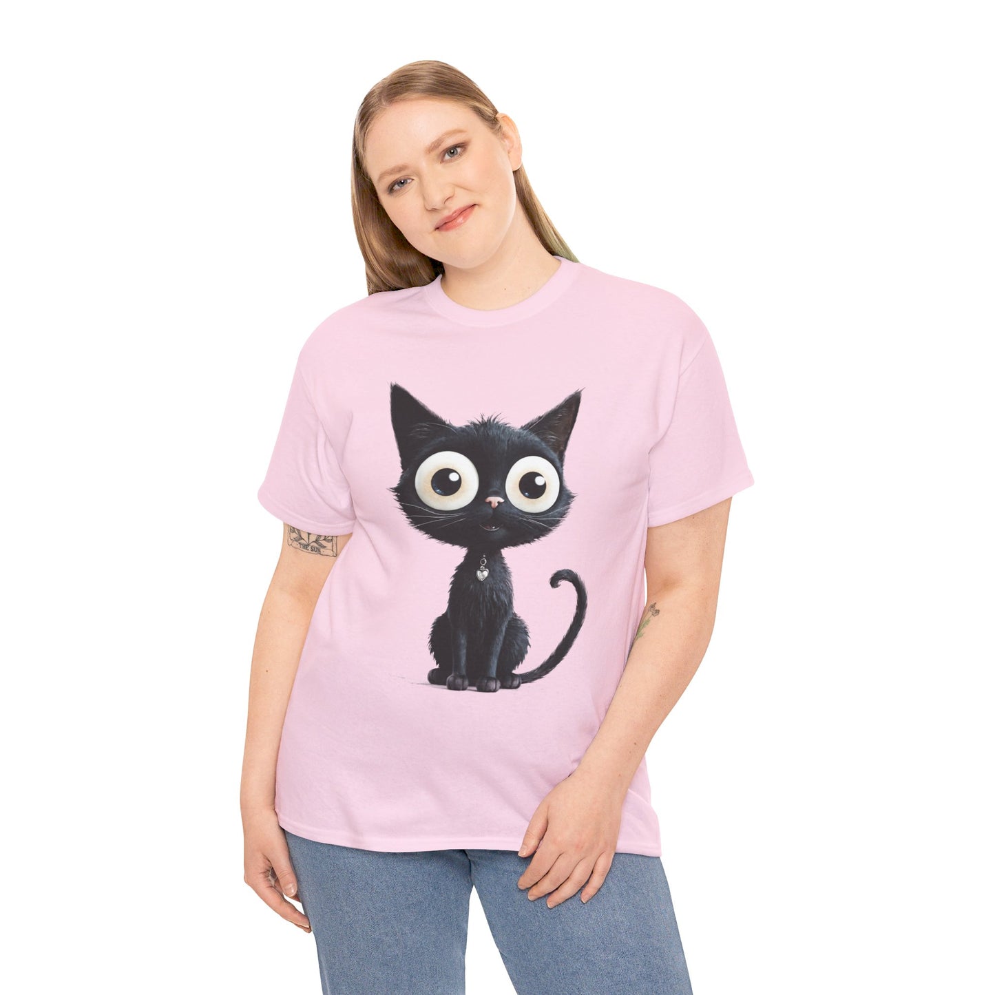 Cat Lover T-Shirt, Cute Kitty Tee, Adorable Feline Shirt, Big Eyed Cat Top, Animal Graphic Tee for Pet Owners