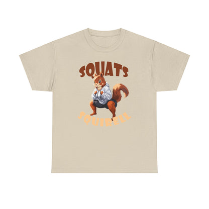 Squats Squirell T-Shirt - Lustiges Cartoon T-Shirt für Fitness-Enthusiasten und Katzenliebhaber