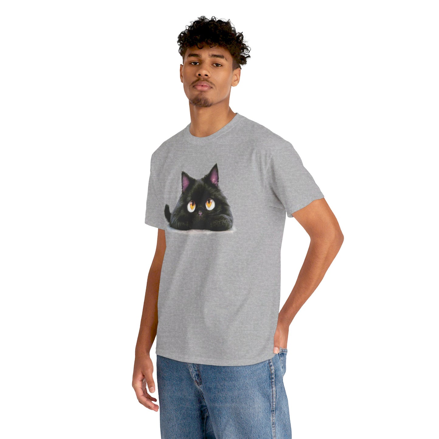 Cat Lover T-Shirt, Kitty Graphic Tee, Kitten Print Shirt, Feline Fan Top, Animal Pet Owner Gift