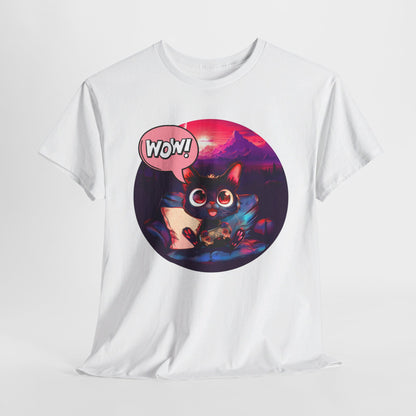 Wow! Gamer Cat" T-Shirt / Geschenk / Katzenliebhaber /Zocken / gaming / Comic / Katze