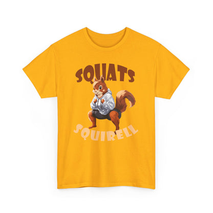 Squats Squirell T-Shirt - Lustiges Cartoon T-Shirt für Fitness-Enthusiasten und Katzenliebhaber