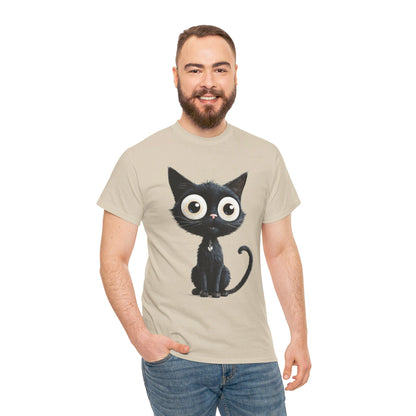 Cat Lover T-Shirt, Cute Kitty Tee, Adorable Feline Shirt, Big Eyed Cat Top, Animal Graphic Tee for Pet Owners