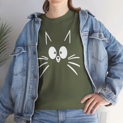 Minimalist Cat Face T-Shirt / Geschenk / Katzenliebhaber /Zocken / gaming / Comic / Katze