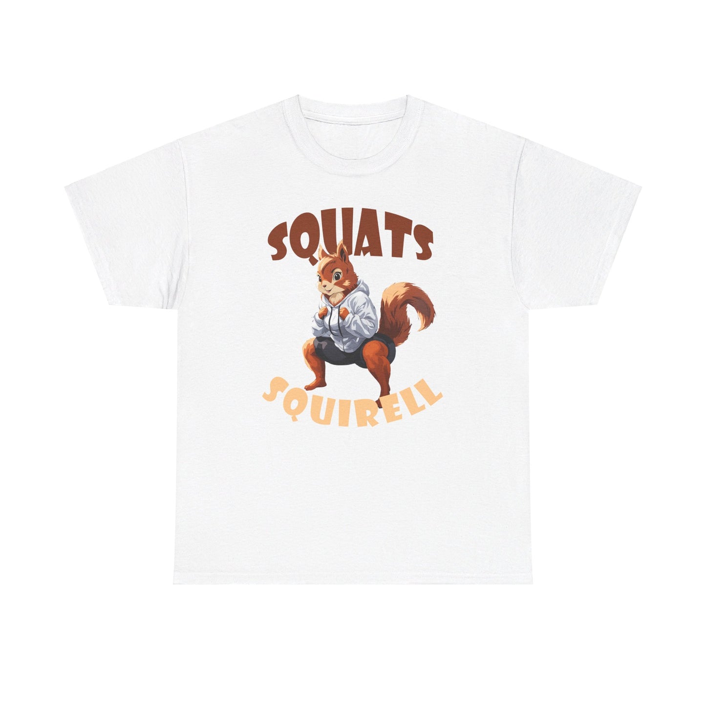 Squats Squirell T-Shirt - Lustiges Cartoon T-Shirt für Fitness-Enthusiasten und Katzenliebhaber