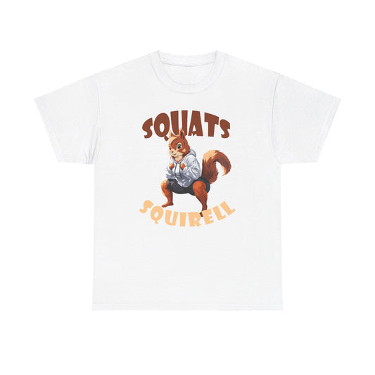 Squats Squirell T-Shirt - Lustiges Cartoon T-Shirt für Fitness-Enthusiasten und Katzenliebhaber