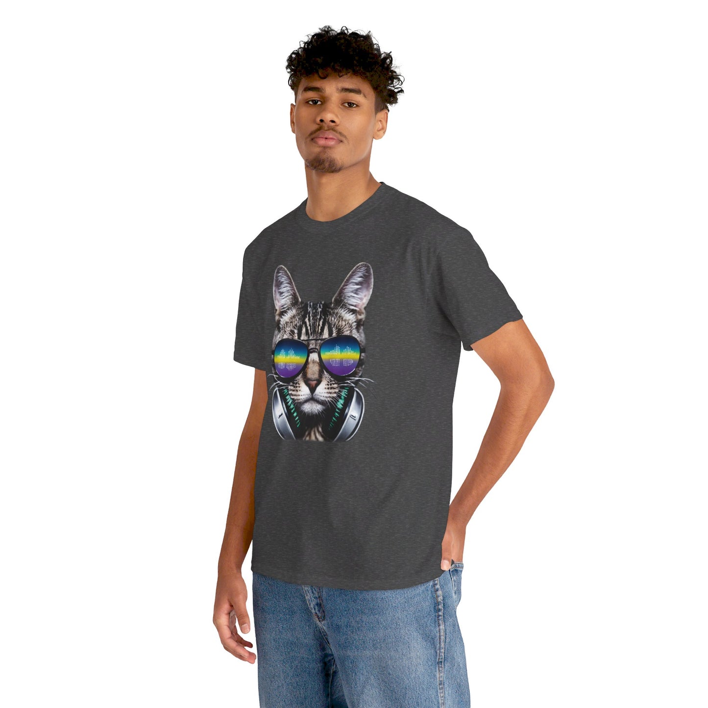 Groovy DJ Cat T-Shirt / Geschenk / Katzenliebhaber /Zocken / gaming / Comic / Katze / Kopfhörer / Musik / Music