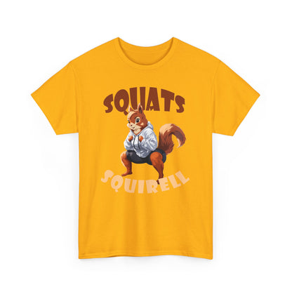 Squats Squirell T-Shirt - Lustiges Cartoon T-Shirt für Fitness-Enthusiasten und Katzenliebhaber