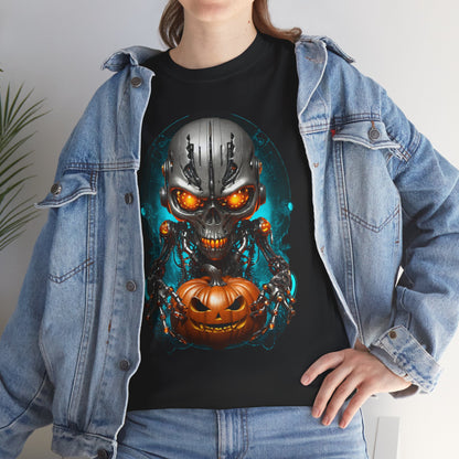 Halloween Pumking Cyborg T-Shirt, Halloween Tee, Unisex Shirt, Pumpkin Design Shirt, Halloween Costume