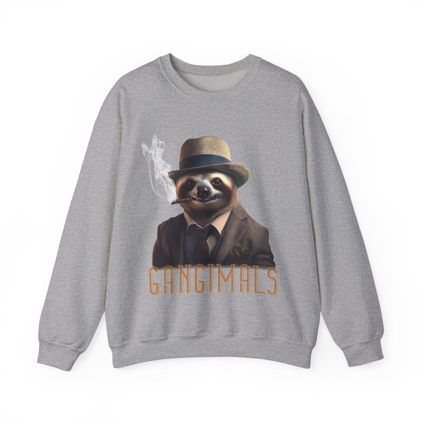 Sloth Gangster Sweatshirt / Cool Cat in 1930s Suit Design, Unisex, Gangimals Apparel, Vintage Feline Shirt, Animal Lover Gift