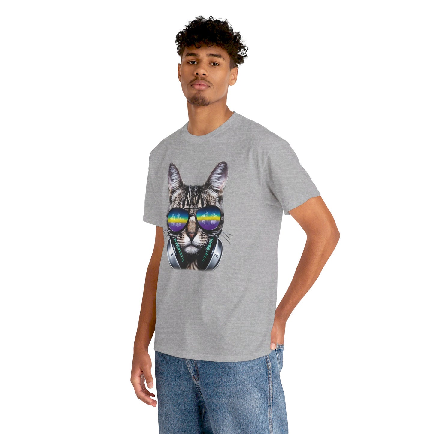 Groovy DJ Cat T-Shirt / Geschenk / Katzenliebhaber /Zocken / gaming / Comic / Katze / Kopfhörer / Musik / Music