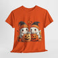 Halloween Ghost Unisex T-Shirt, Spooky Season Apparel, Orange Beanie Tee, Black Stars, Trick or Treat Shirt, Scary Costume Top