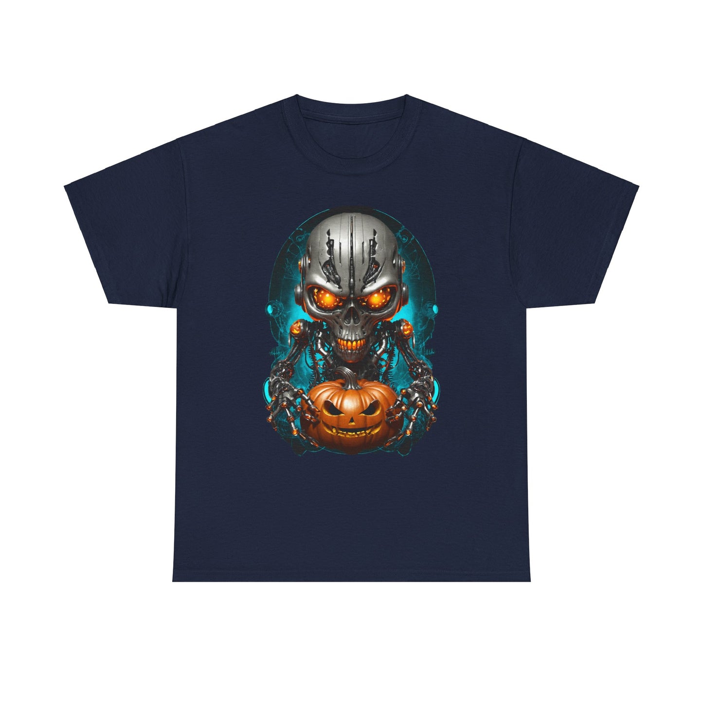 Halloween Pumking Cyborg T-Shirt, Halloween Tee, Unisex Shirt, Pumpkin Design Shirt, Halloween Costume