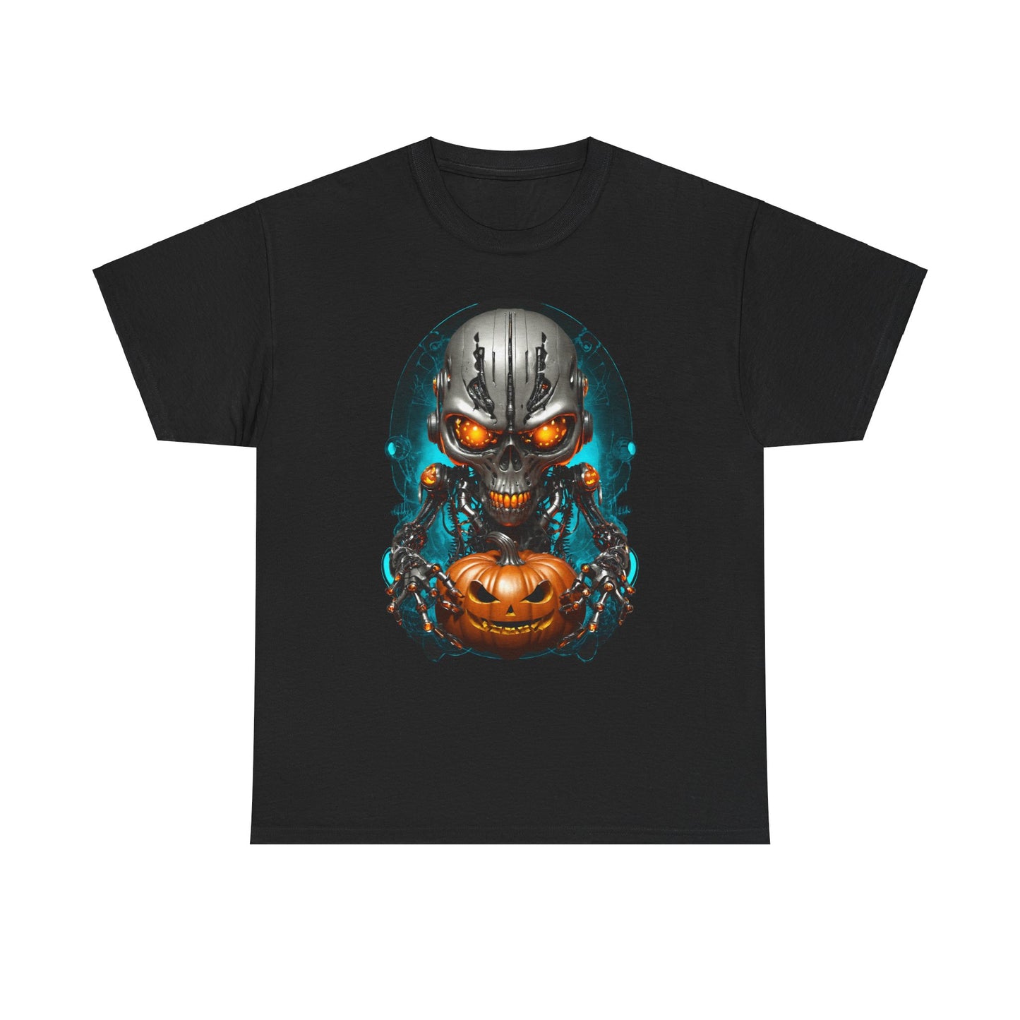 Halloween Pumking Cyborg T-Shirt, Halloween Tee, Unisex Shirt, Pumpkin Design Shirt, Halloween Costume