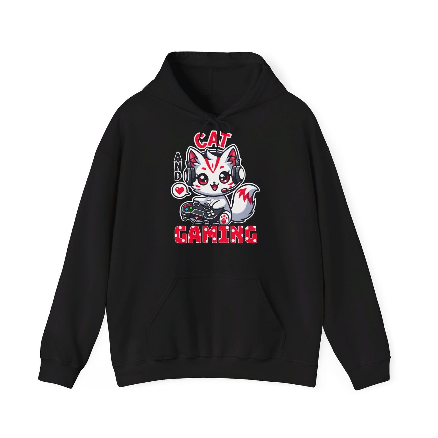 Cat and Gaming Unisex Heavy Blend™ Hooded Sweatshirt / Anime Katze / Geschenk / Zocken