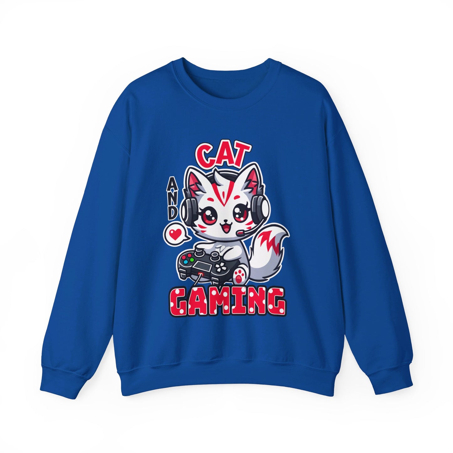 Cat and Gaming Unisex Heavy Blend™ Crewneck Sweatshirt / Anime / Katze / Geschenk / Zocken