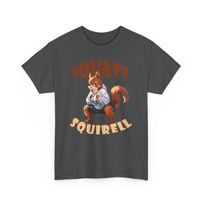 Squats Squirell T-Shirt - Lustiges Cartoon T-Shirt für Fitness-Enthusiasten und Katzenliebhaber