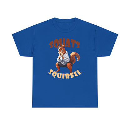 Squats Squirell T-Shirt - Lustiges Cartoon T-Shirt für Fitness-Enthusiasten und Katzenliebhaber