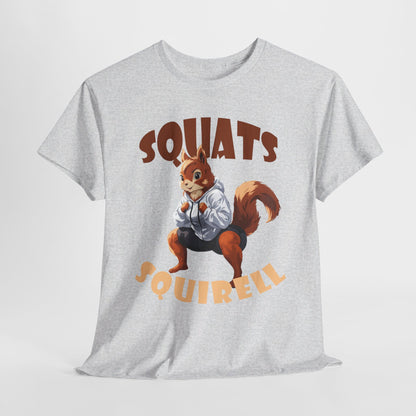 Squats Squirell T-Shirt - Lustiges Cartoon T-Shirt für Fitness-Enthusiasten und Katzenliebhaber