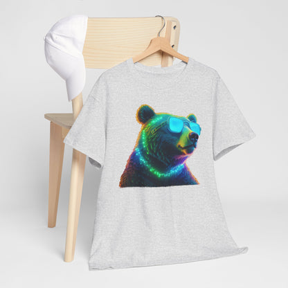 Cooler Bär mit Sonnenbrille T-Shirt / Neon Bären Grafik Design für Tierliebhaber und Streetwear Fans T-Shirt / Geschenk