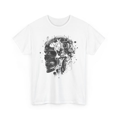 Cyborg Skull Head Halloween T-Shirt, Tee Shirt, Halloween Costume, Skeleton Graphic Tee, Spooky Shirt