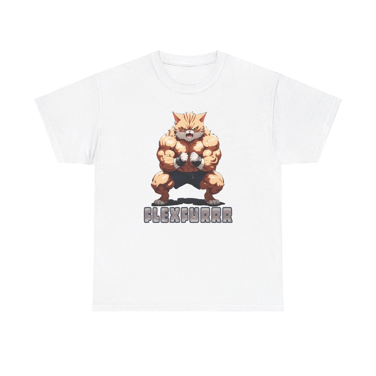 Muscalcat T-Shirt / Für Fitness und Katzenliebhaber, Lustiges Cartoon-Design, Baumwolle