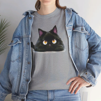 Cat Lover T-Shirt, Kitty Graphic Tee, Kitten Print Shirt, Feline Fan Top, Animal Pet Owner Gift