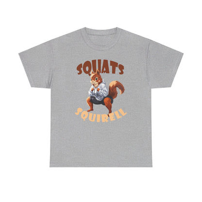 Squats Squirell T-Shirt - Lustiges Cartoon T-Shirt für Fitness-Enthusiasten und Katzenliebhaber