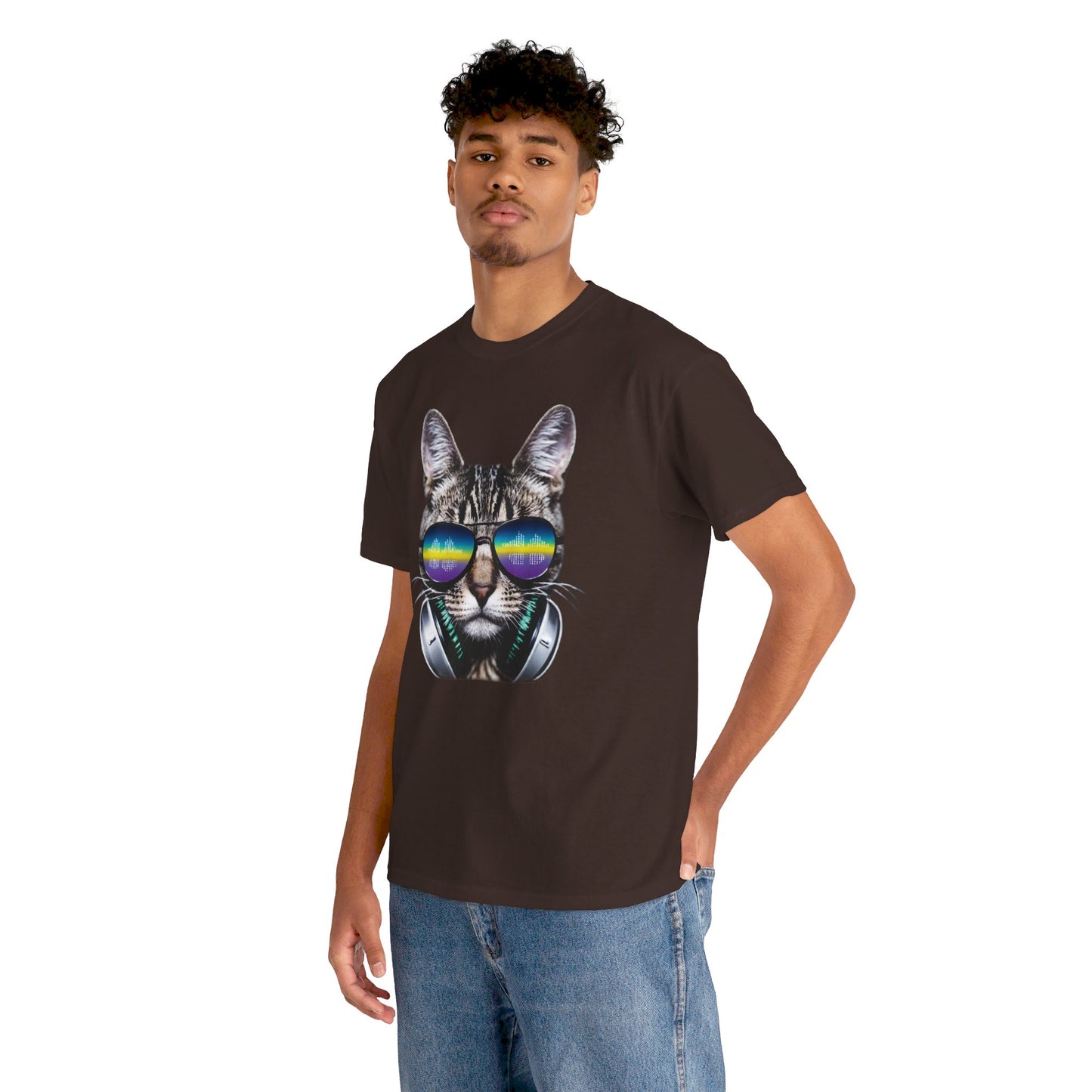 Groovy DJ Cat T-Shirt / Geschenk / Katzenliebhaber /Zocken / gaming / Comic / Katze / Kopfhörer / Musik / Music