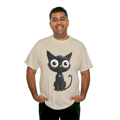 Cat Lover T-Shirt, Cute Kitty Tee, Adorable Feline Shirt, Big Eyed Cat Top, Animal Graphic Tee for Pet Owners