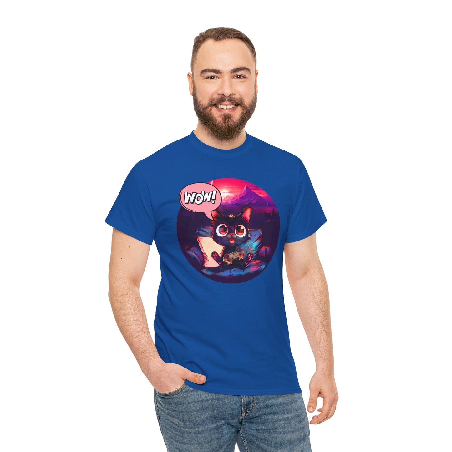 Wow! Gamer Cat" T-Shirt / Geschenk / Katzenliebhaber /Zocken / gaming / Comic / Katze