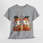 Halloween Ghost Unisex T-Shirt, Spooky Season Apparel, Orange Beanie Tee, Black Stars, Trick or Treat Shirt, Scary Costume Top