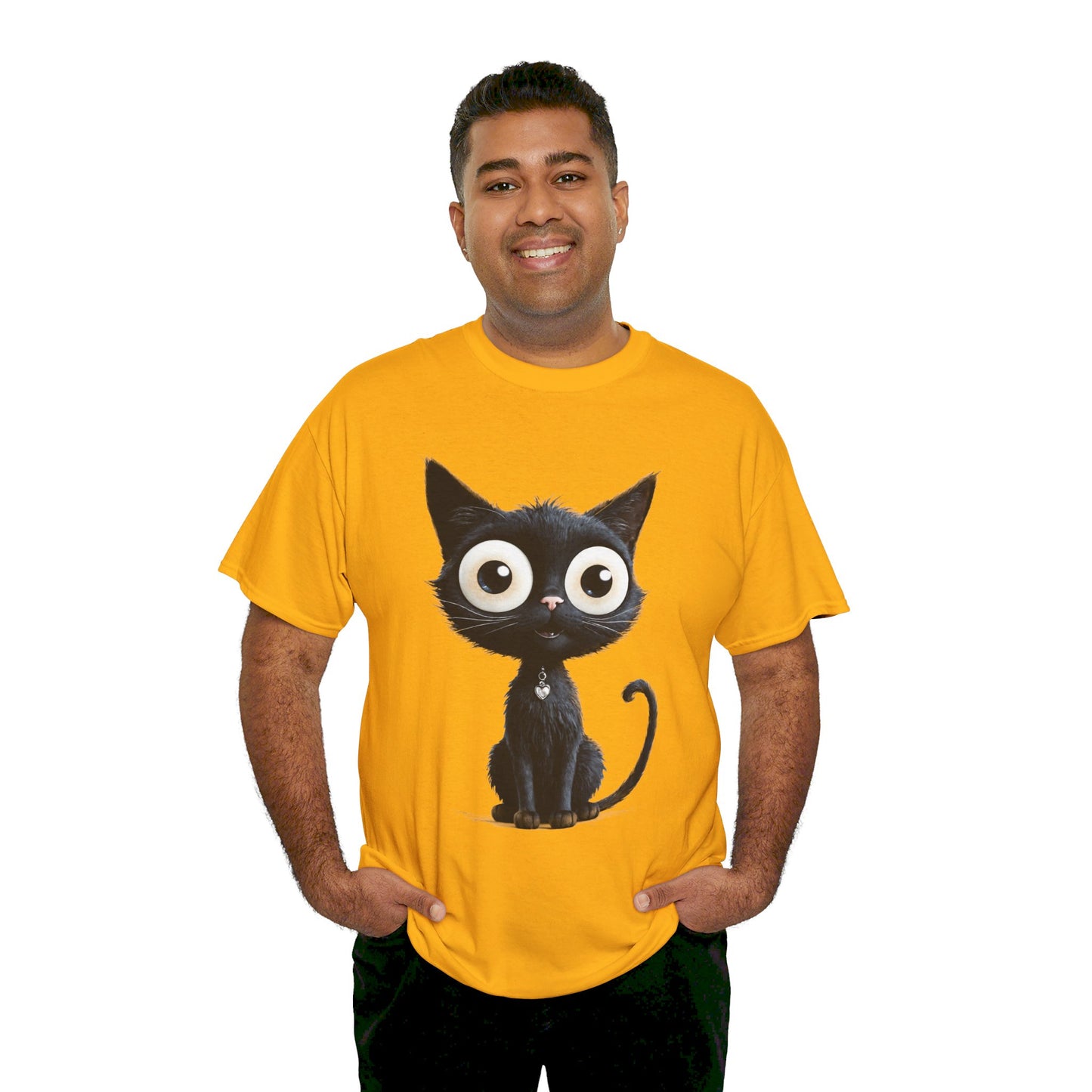 Cat Lover T-Shirt, Cute Kitty Tee, Adorable Feline Shirt, Big Eyed Cat Top, Animal Graphic Tee for Pet Owners