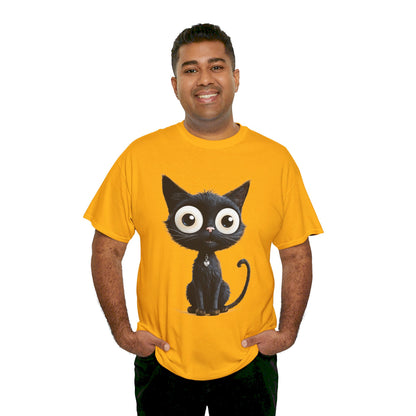 Cat Lover T-Shirt, Cute Kitty Tee, Adorable Feline Shirt, Big Eyed Cat Top, Animal Graphic Tee for Pet Owners