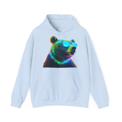 Cooler Bär mit Sonnenbrille Hoodie / Neon Bären Grafik / Wild Design für Tierliebhaber und Streetwear Fans / Lustiges Geschenk