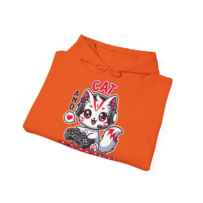 Cat and Gaming Unisex Heavy Blend™ Hooded Sweatshirt / Anime Katze / Geschenk / Zocken