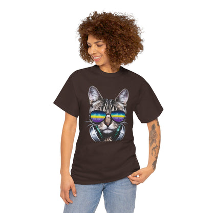 Groovy DJ Cat T-Shirt / Geschenk / Katzenliebhaber /Zocken / gaming / Comic / Katze / Kopfhörer / Musik / Music