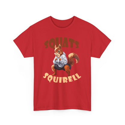 Squats Squirell T-Shirt - Lustiges Cartoon T-Shirt für Fitness-Enthusiasten und Katzenliebhaber