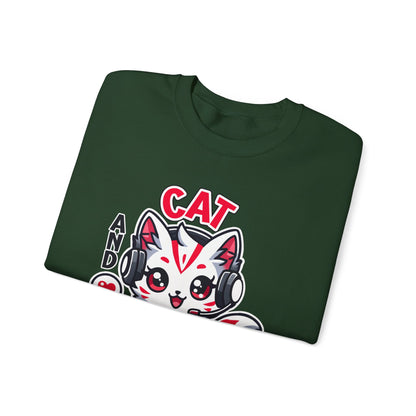 Cat and Gaming Unisex Heavy Blend™ Crewneck Sweatshirt / Anime / Katze / Geschenk / Zocken