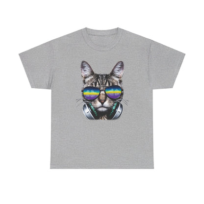 Groovy DJ Cat T-Shirt / Geschenk / Katzenliebhaber /Zocken / gaming / Comic / Katze / Kopfhörer / Musik / Music