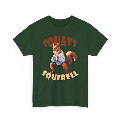 Squats Squirell T-Shirt - Lustiges Cartoon T-Shirt für Fitness-Enthusiasten und Katzenliebhaber