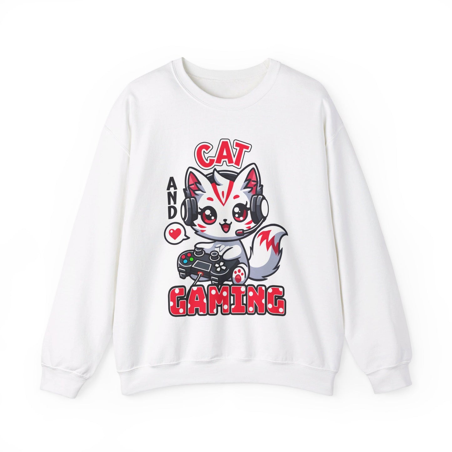 Cat and Gaming Unisex Heavy Blend™ Crewneck Sweatshirt / Anime / Katze / Geschenk / Zocken