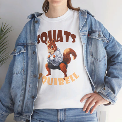 Squats Squirell T-Shirt - Lustiges Cartoon T-Shirt für Fitness-Enthusiasten und Katzenliebhaber