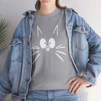 Minimalist Cat Face T-Shirt / Geschenk / Katzenliebhaber /Zocken / gaming / Comic / Katze