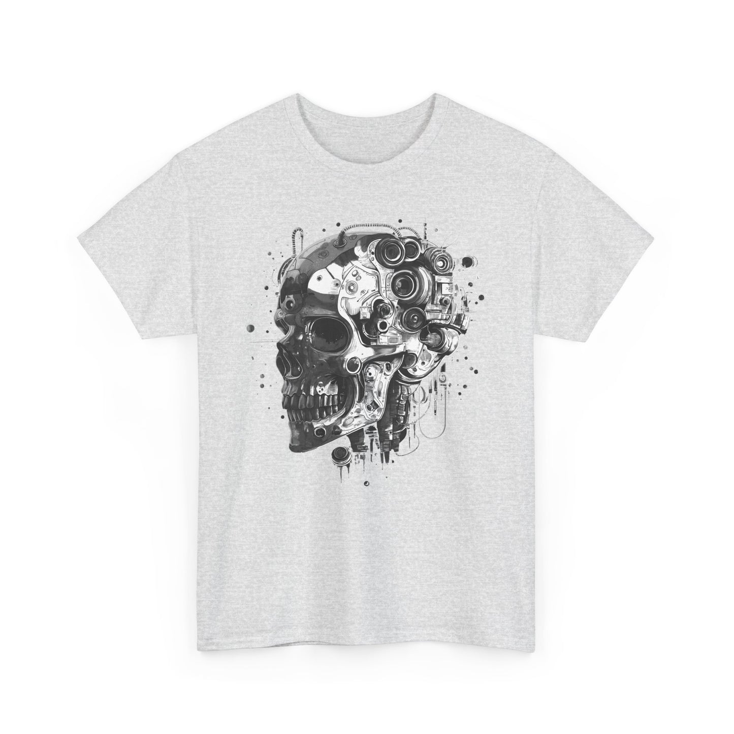 Cyborg Skull Head Halloween T-Shirt, Tee Shirt, Halloween Costume, Skeleton Graphic Tee, Spooky Shirt