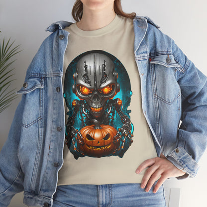 Halloween Pumking Cyborg T-Shirt, Halloween Tee, Unisex Shirt, Pumpkin Design Shirt, Halloween Costume