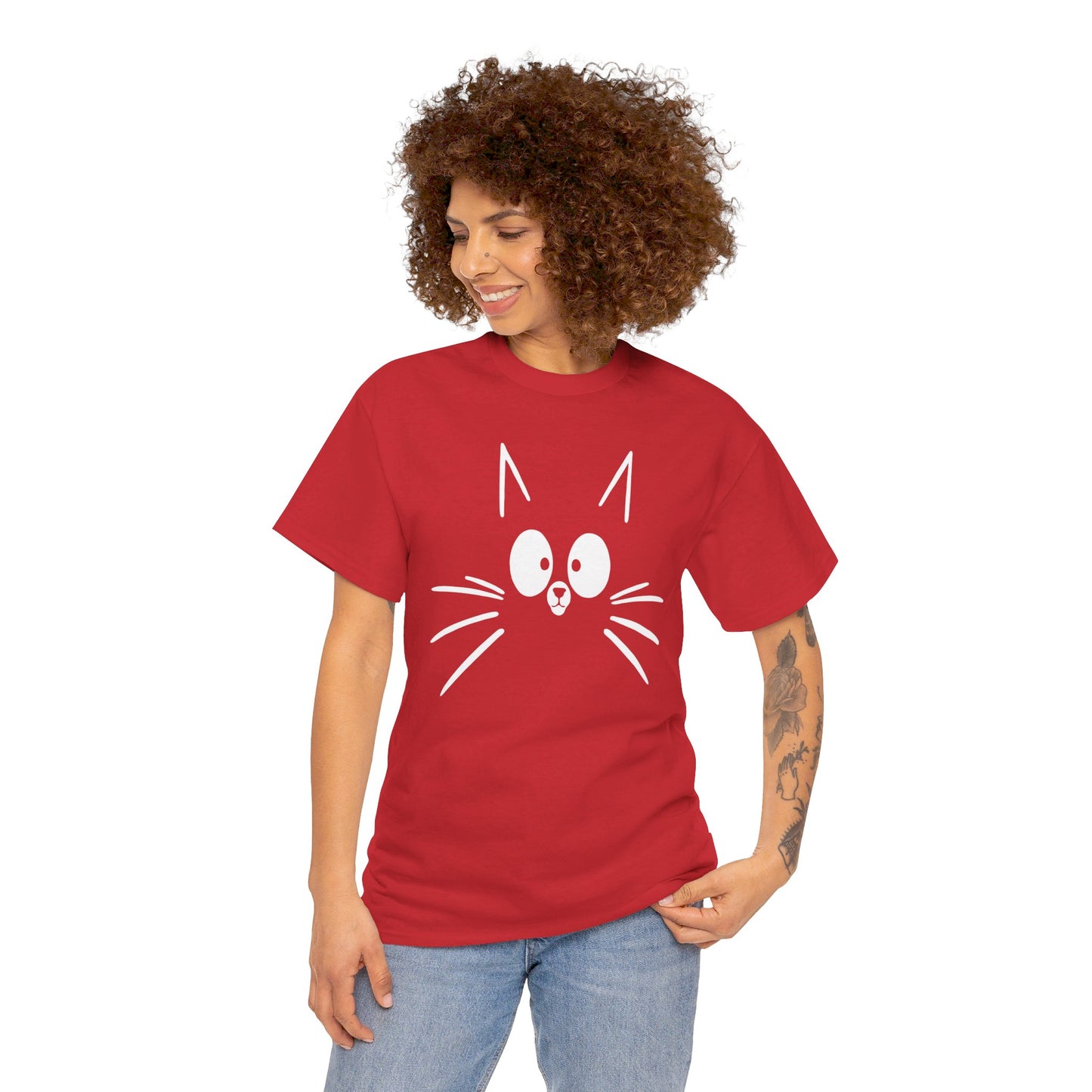 Minimalist Cat Face T-Shirt / Geschenk / Katzenliebhaber /Zocken / gaming / Comic / Katze