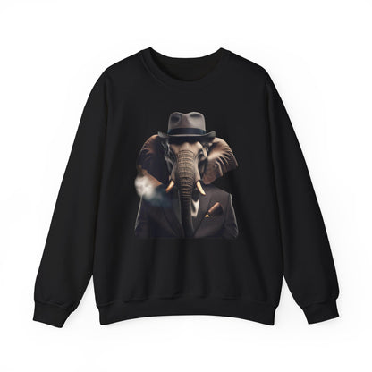 Stilvoller Elefant im Anzug / Vintage Look mit Zigarette auf Sweatshirts / Lustiger Katzenpullover / Geschenk / Katzenliebhaber /